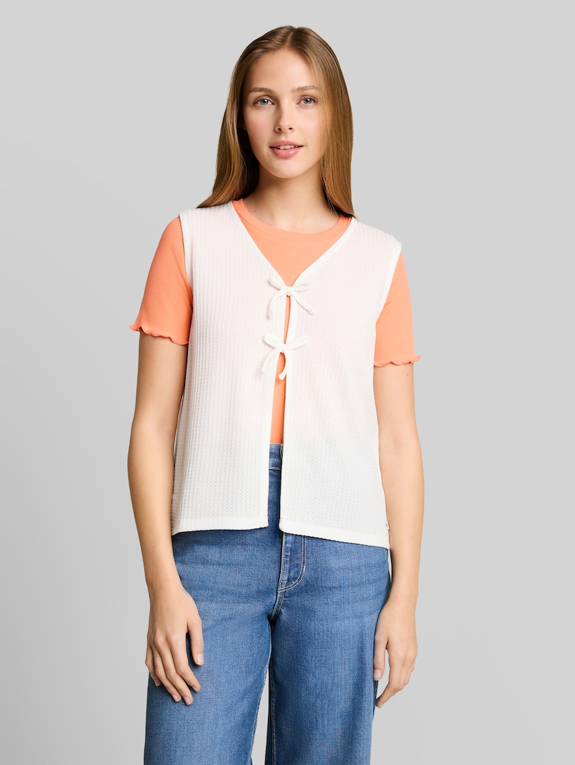 Top mit Schleifen-Details von Denim Female, off white