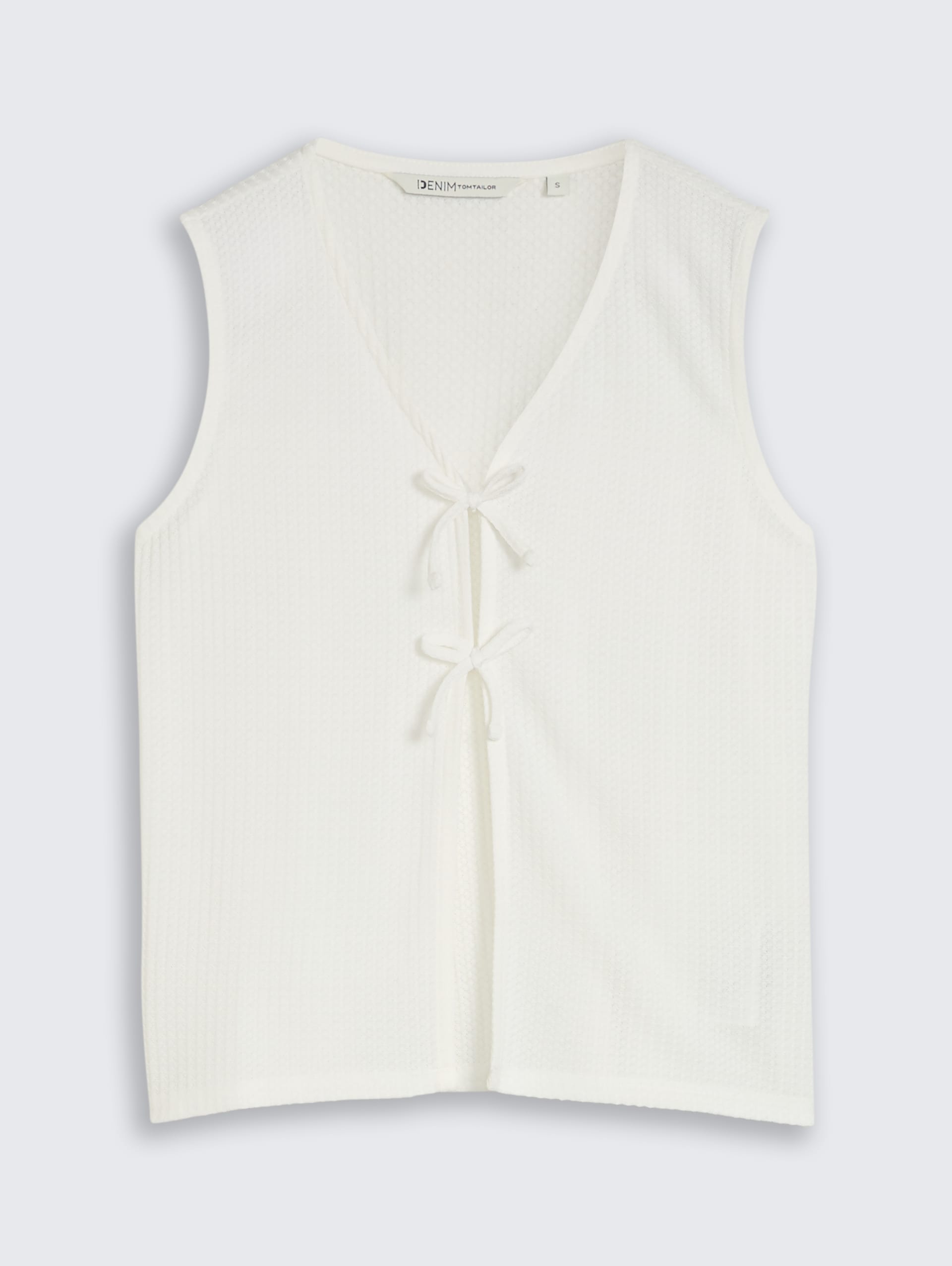 Top met strikdetails - off white - Product vooraanzicht