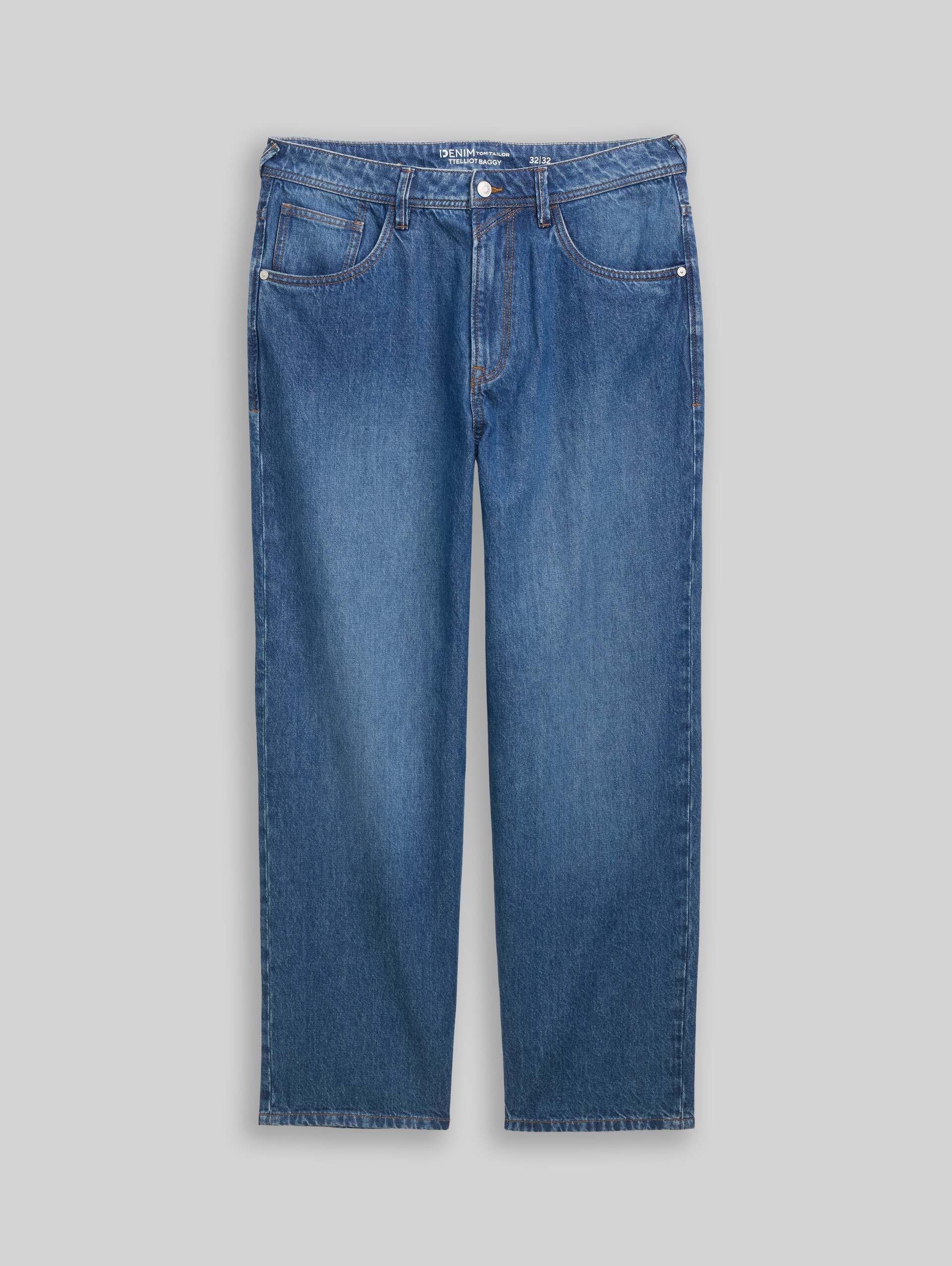 TTELLIOT BAGGY Jeans - Blue Denim - Vorder-Produkt-Ansicht