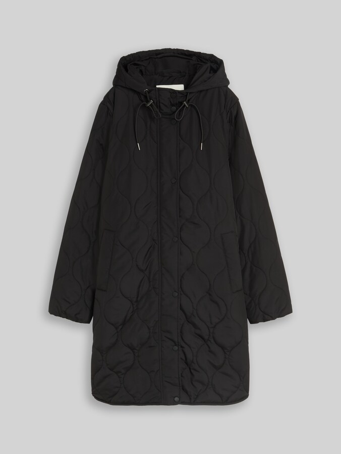 Lightweight Steppmantel mit Kapuze von Women, deep black