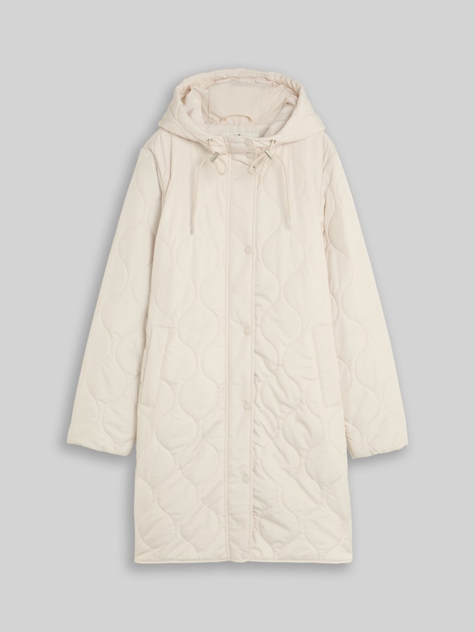 Lichtgewicht gewatteerde jas met capuchon door Women, cold beige