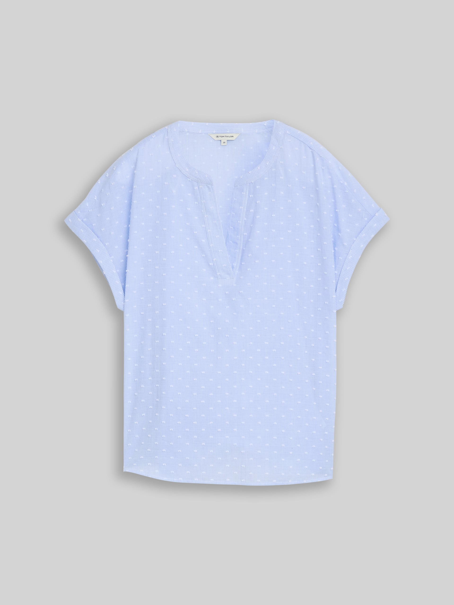 Loose Fit Bluse mit Stickerei - kentucky blue dobby stripe - Vorder-Produkt-Ansicht