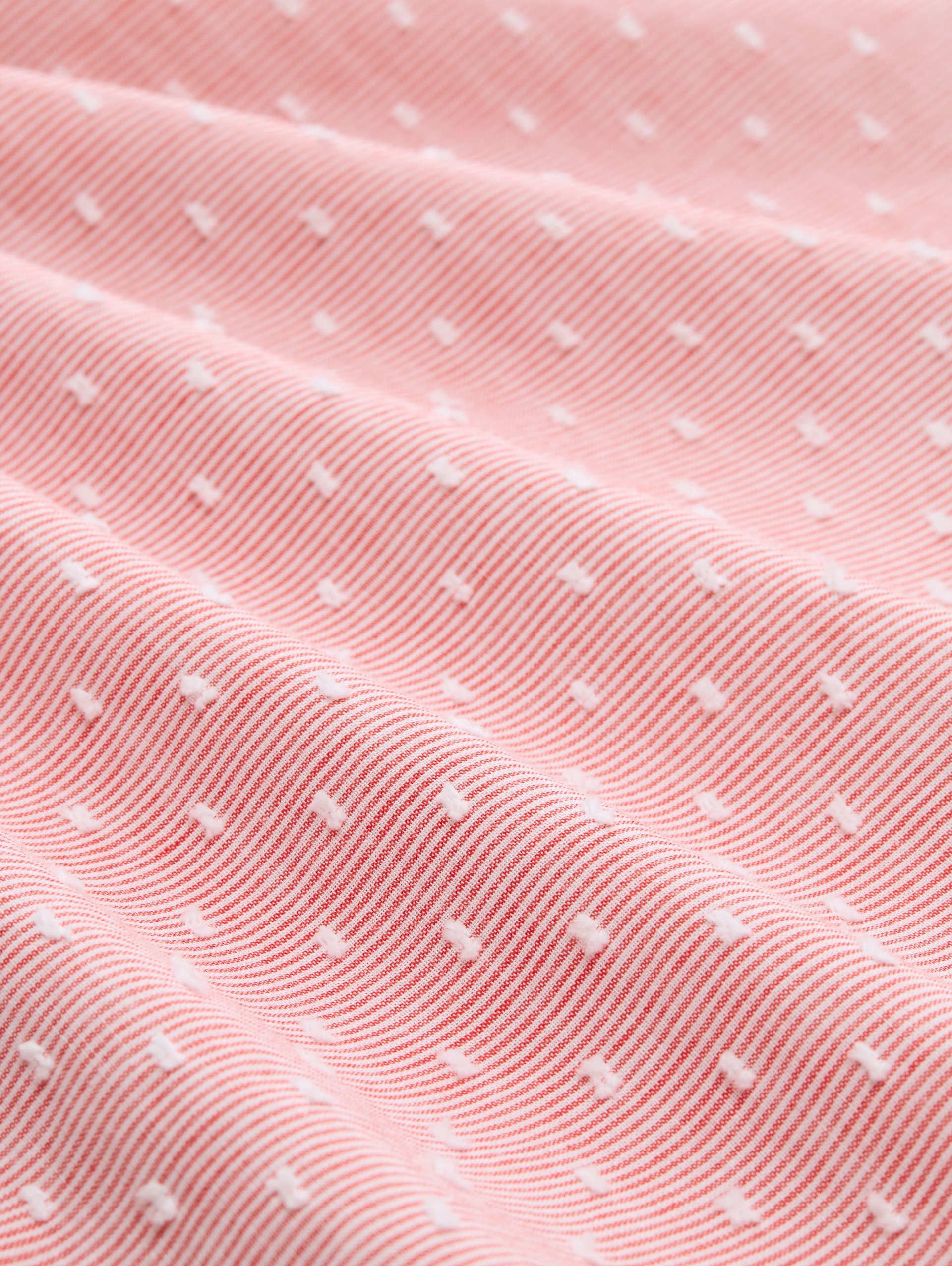 Chemisier ample avec broderies - red dobby stripe - Vue de la matière