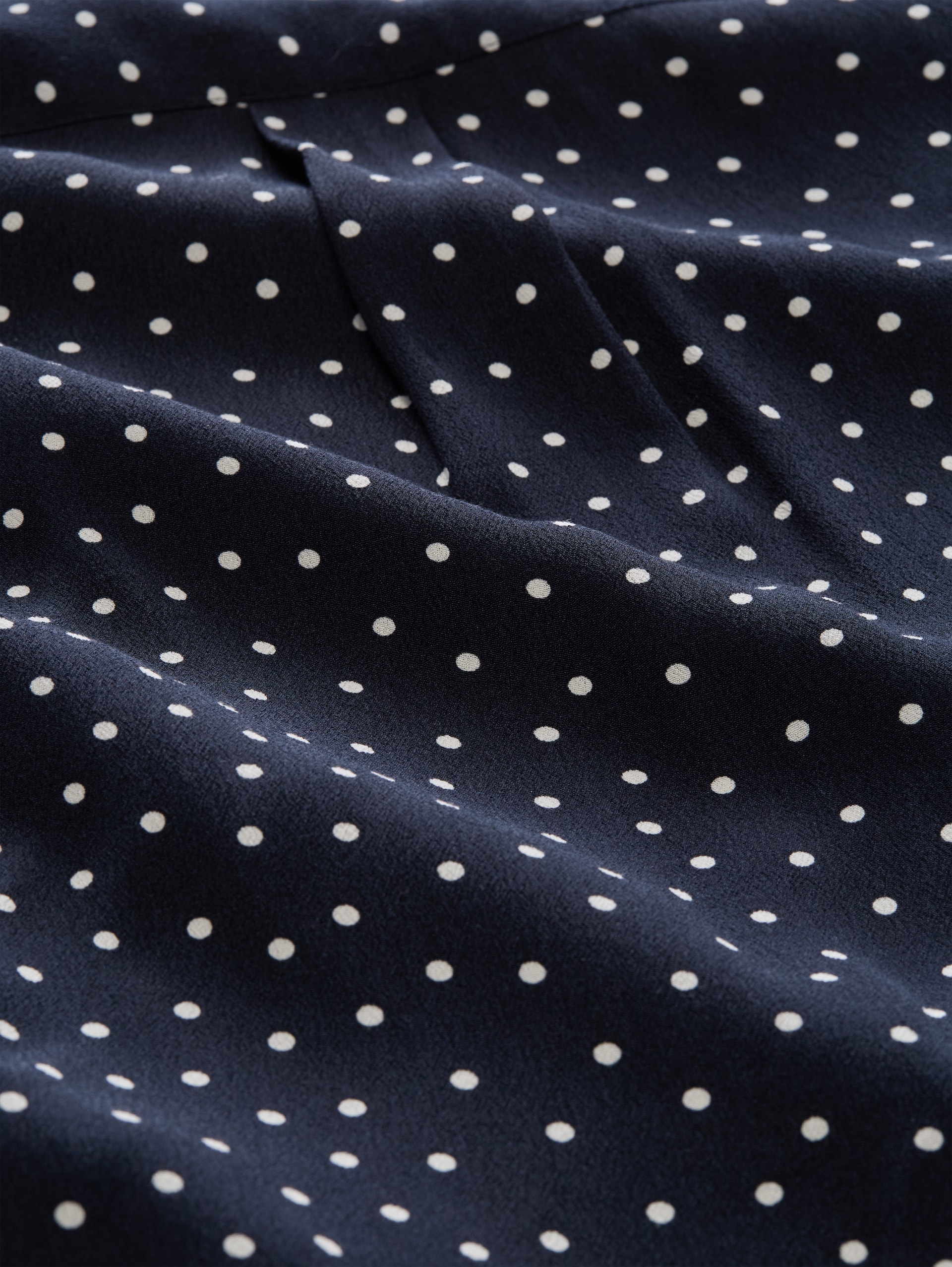 Viscose blouse - navy white small dot design - Material view