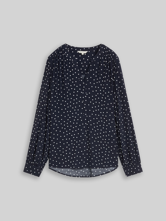 Bluse aus Viskose von Women, navy white small dot design
