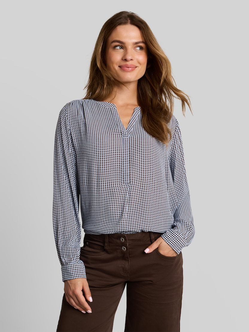 Bluse aus Viskose von Women, small blue brown dot print