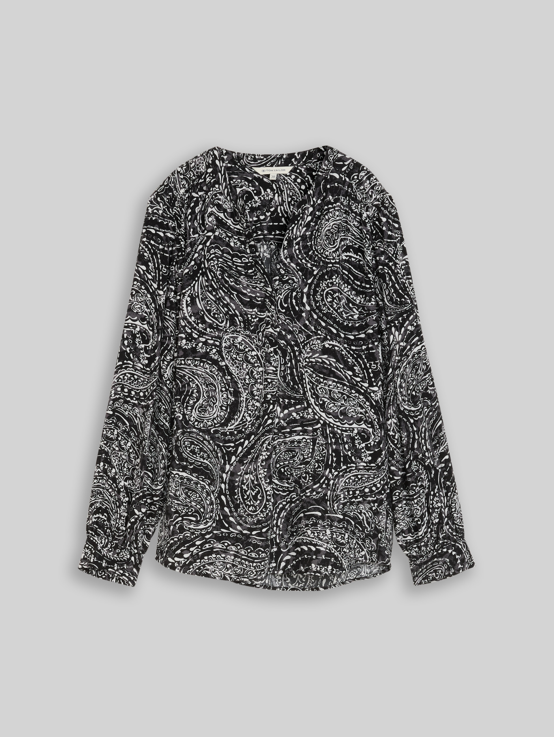 Bluse aus Viskose - black paisley - Vorder-Produkt-Ansicht