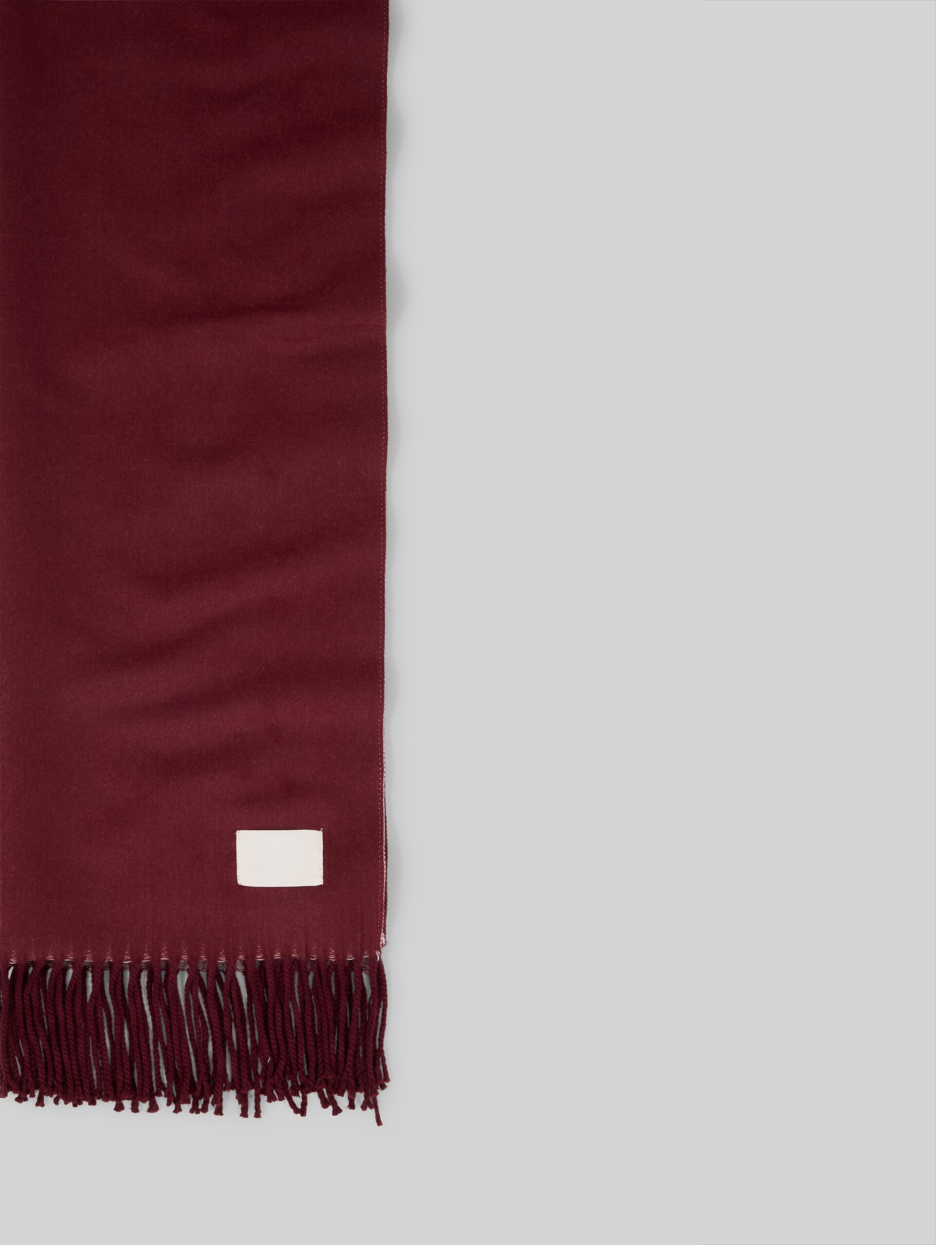 Omkeerbare sjaal met franjes - Preppy Plum - Materiaalweergave