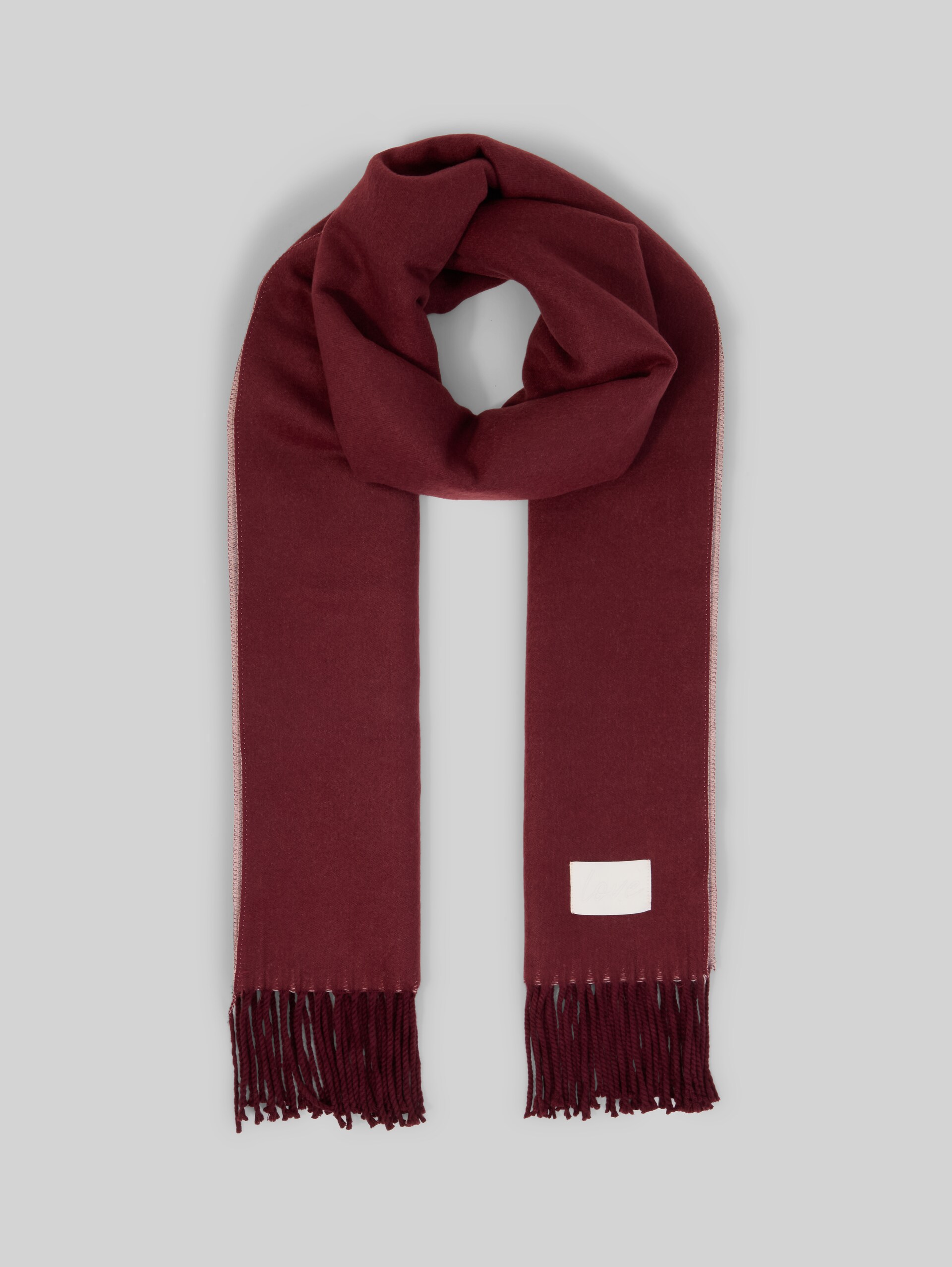 Omkeerbare sjaal met franjes - Preppy Plum - Product vooraanzicht