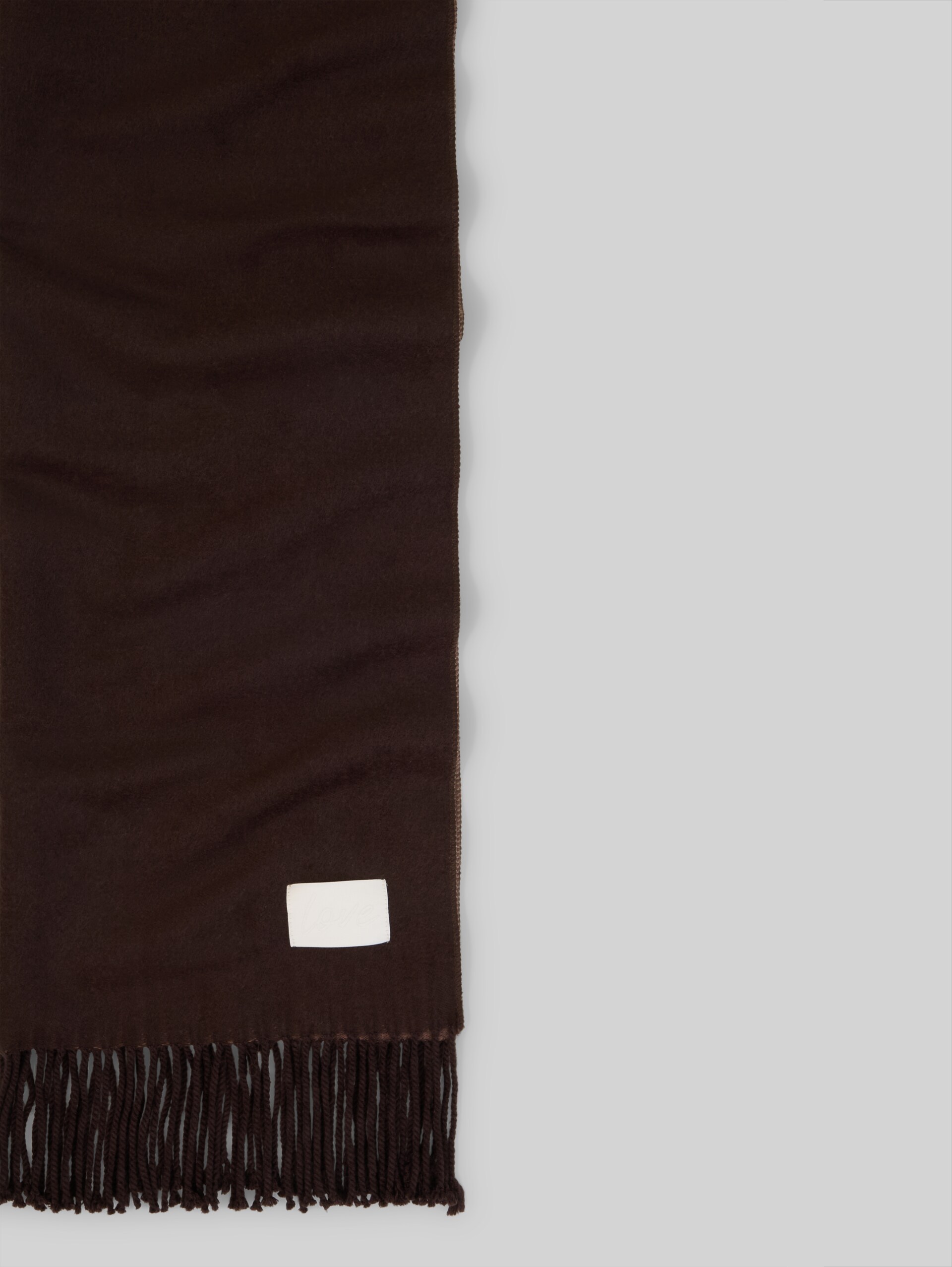 Omkeerbare sjaal met franjes - java dark brown - Materiaalweergave