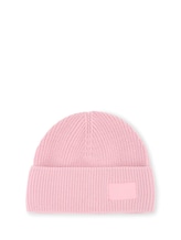 Ausgewählt, Beanie Mütze mit Badge von Tom Tailor, rosa