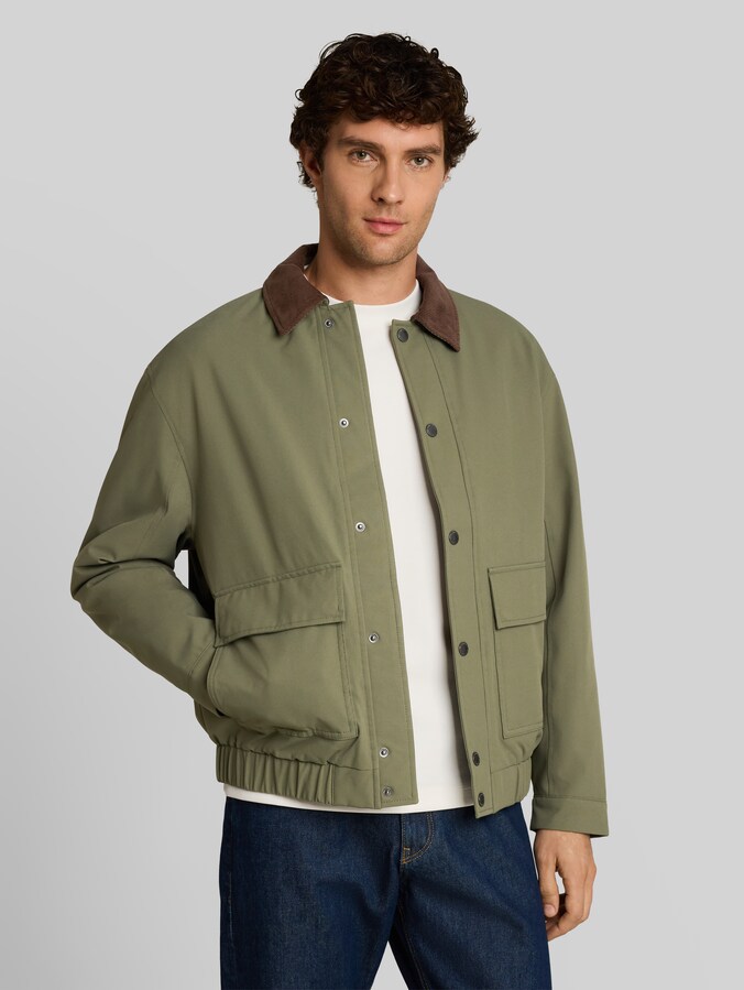 Blouson Jacke mit Cord-Kragen von Denim Male, urban olive green