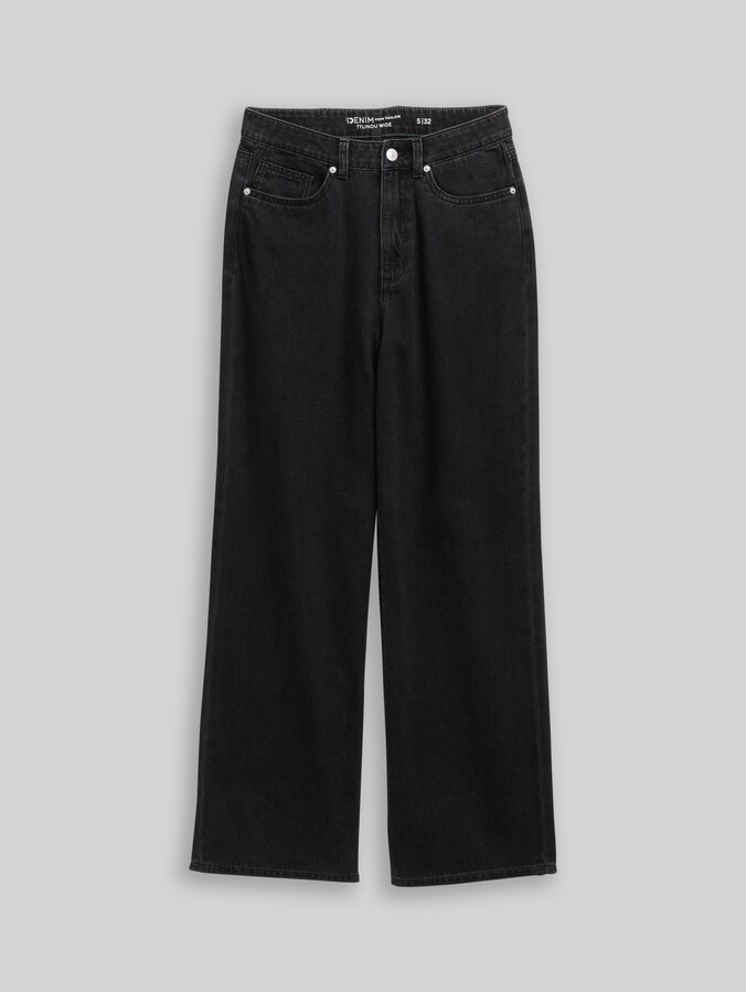 WIDE jeans with stretch by Denim Female, black denim