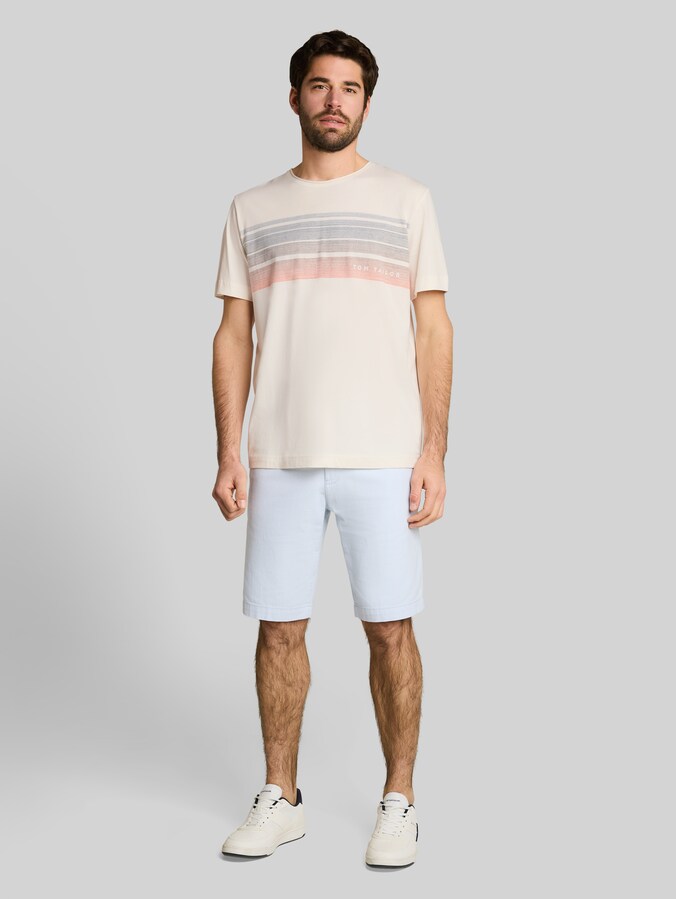 T-Shirt mit Print auf der Brust von Men, Gardenia White