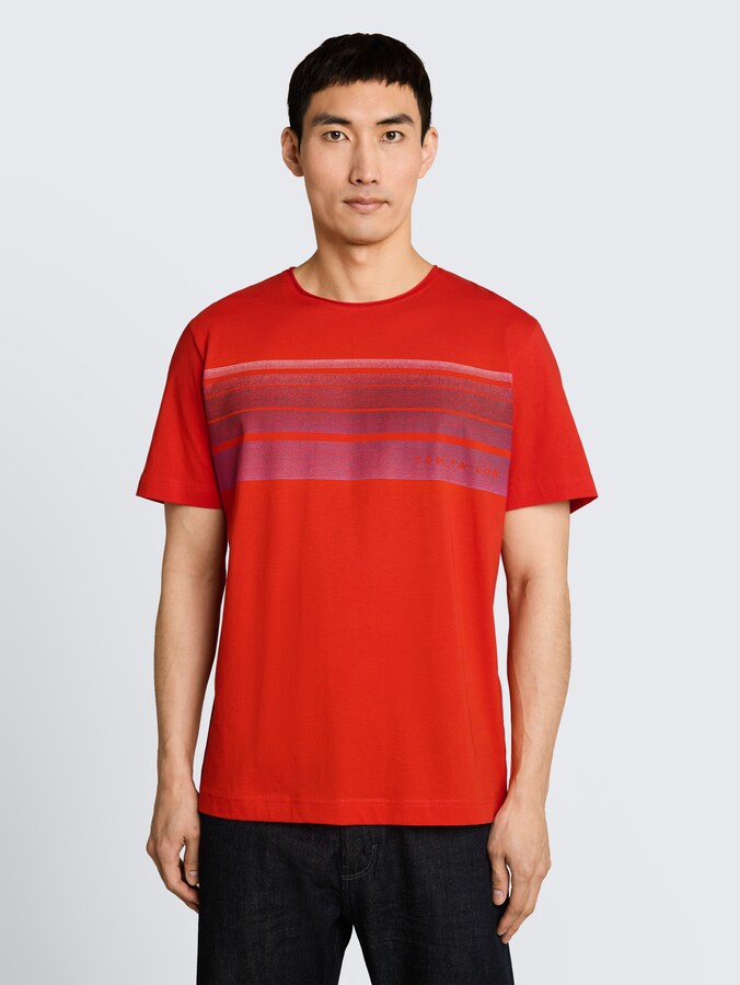 T-Shirt mit Print auf der Brust von Men, orange red