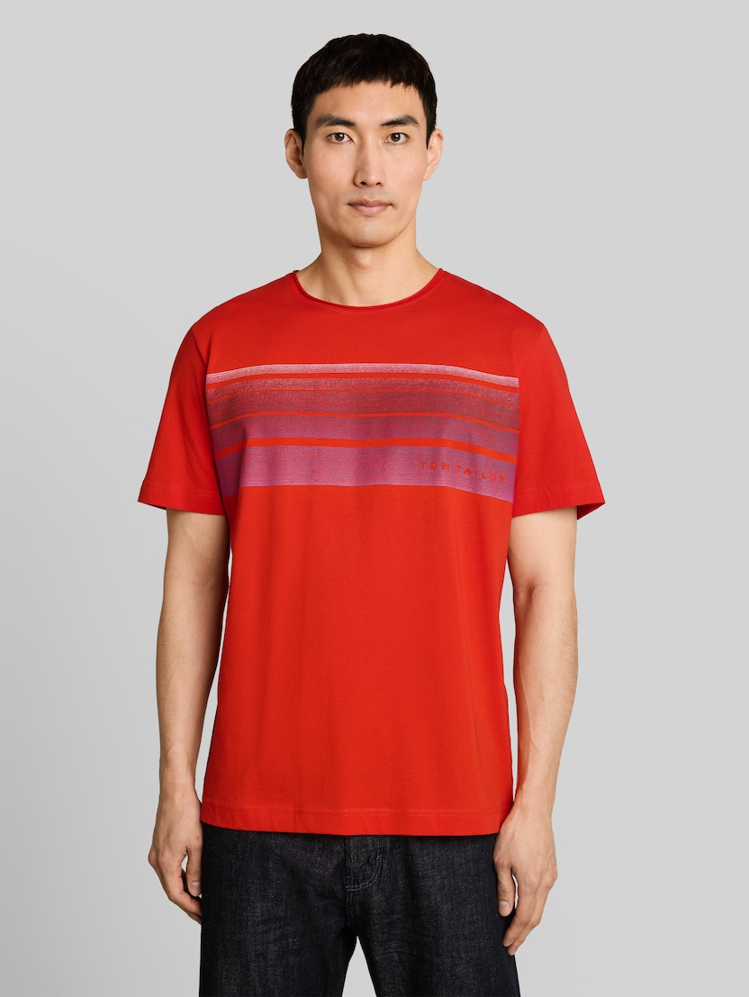 T-shirt met print op de borst door Men, orange red