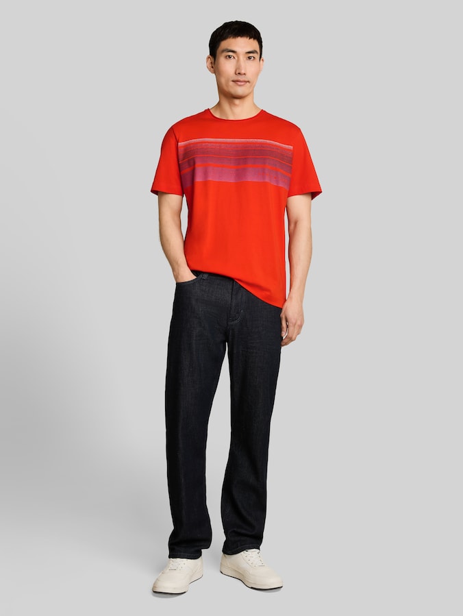 T-Shirt mit Print auf der Brust von Men, orange red