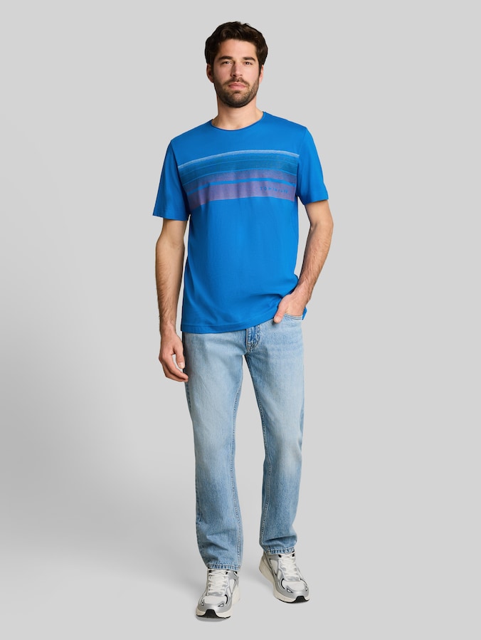 T-Shirt mit Print auf der Brust von Men, surf blue