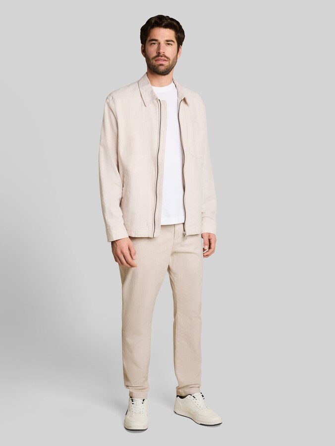 Regular Tapered Chino Hose mit Kordelzug von Men, cashew beige structure