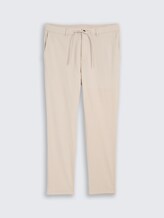 Regular tapered chino met trekkoord - cashew beige structure - Product vooraanzicht