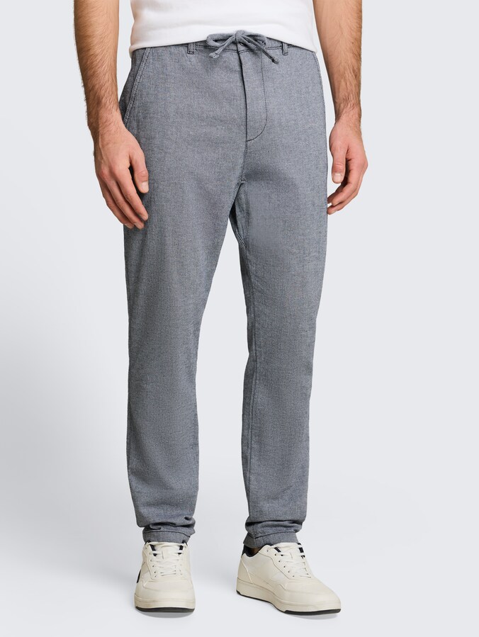 Regular Tapered Chino Hose mit Kordelzug von Men, navy structure