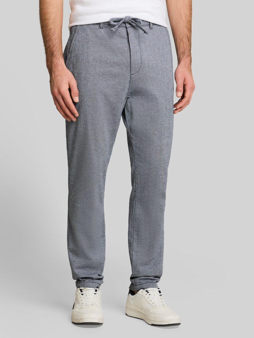 Regular Tapered Chino Hose mit Kordelzug von Men, navy structure