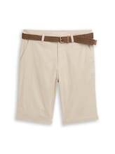 Niet geselecteerd, Regular chino-short met riem door Tom Tailor, bruin