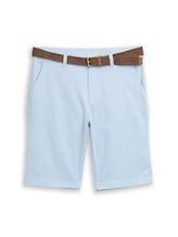 Geselecteerd, Regular chino-short met riem door Tom Tailor, blauw