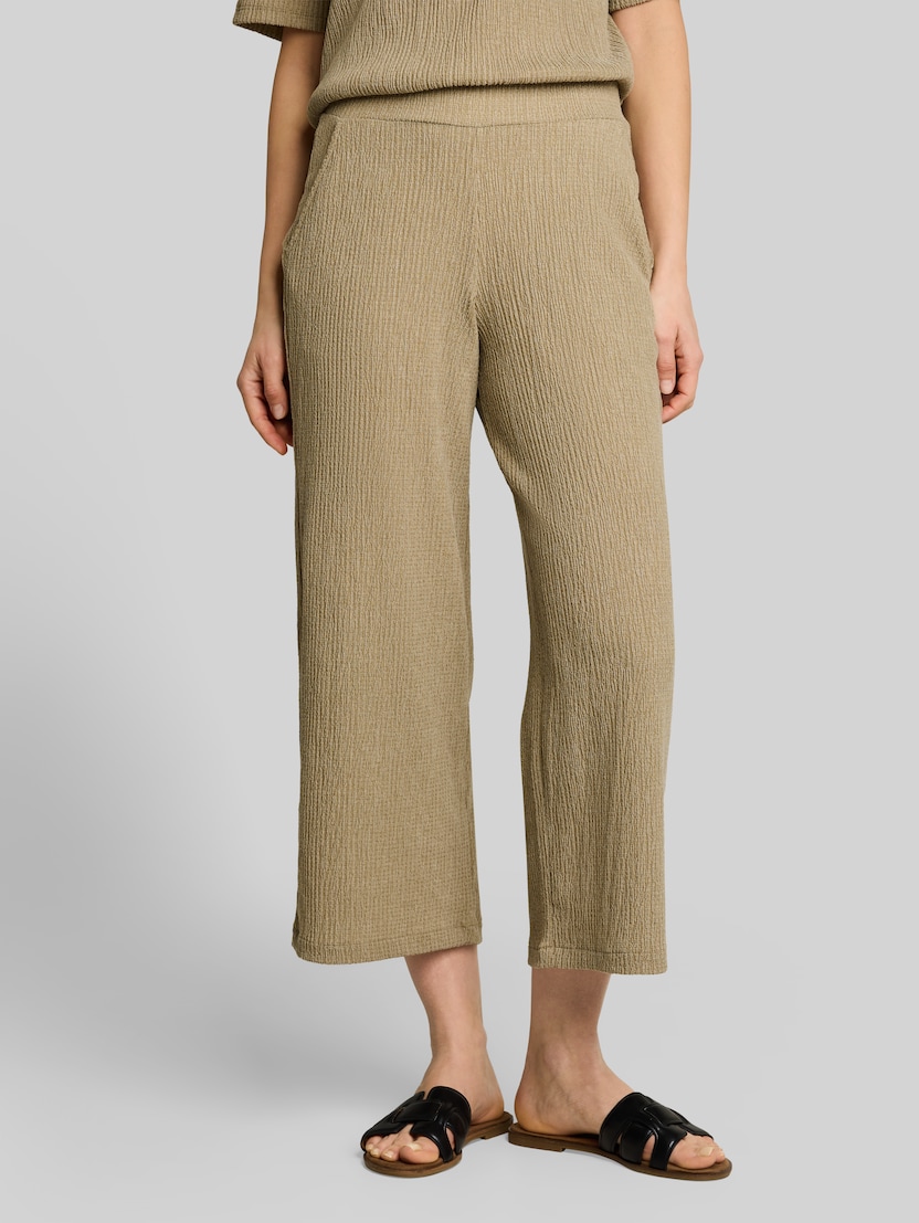 Crinkle Culottes by Women, olive white structure