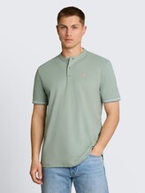 Polo en piqué à col montant - green mist