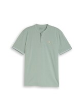 Niet geselecteerd, Piqué poloshirt met opstaande kraag door Tom Tailor, groen