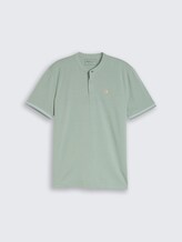 Polo en piqué à col montant - green mist
