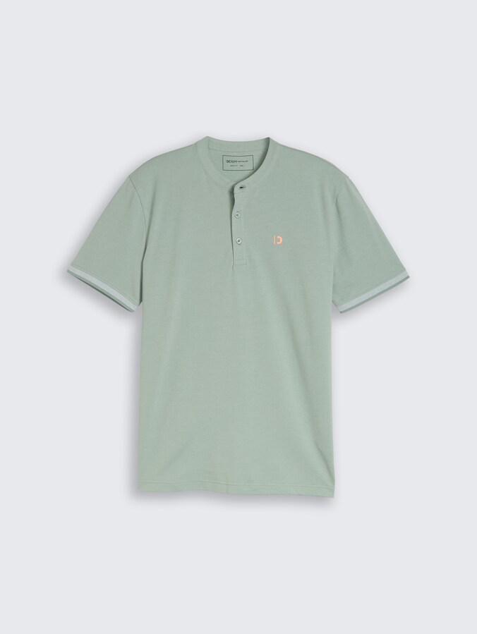 Piqué Poloshirt mit Stehkragen von Denim Male, green mist