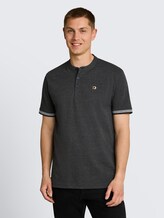 Polo en piqué à col montant - Black