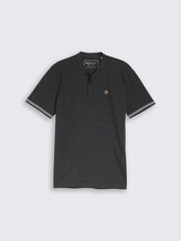 Polo en piqué à col montant - Black