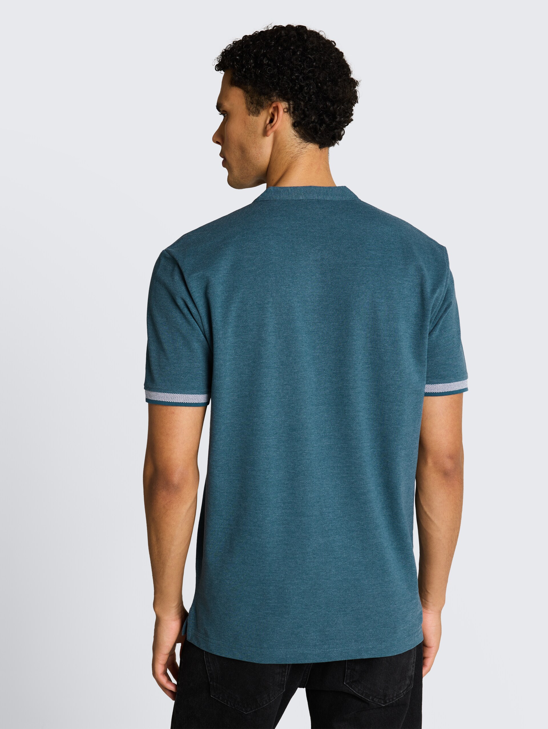 Piqué poloshirt met opstaande kraag - tide petrol