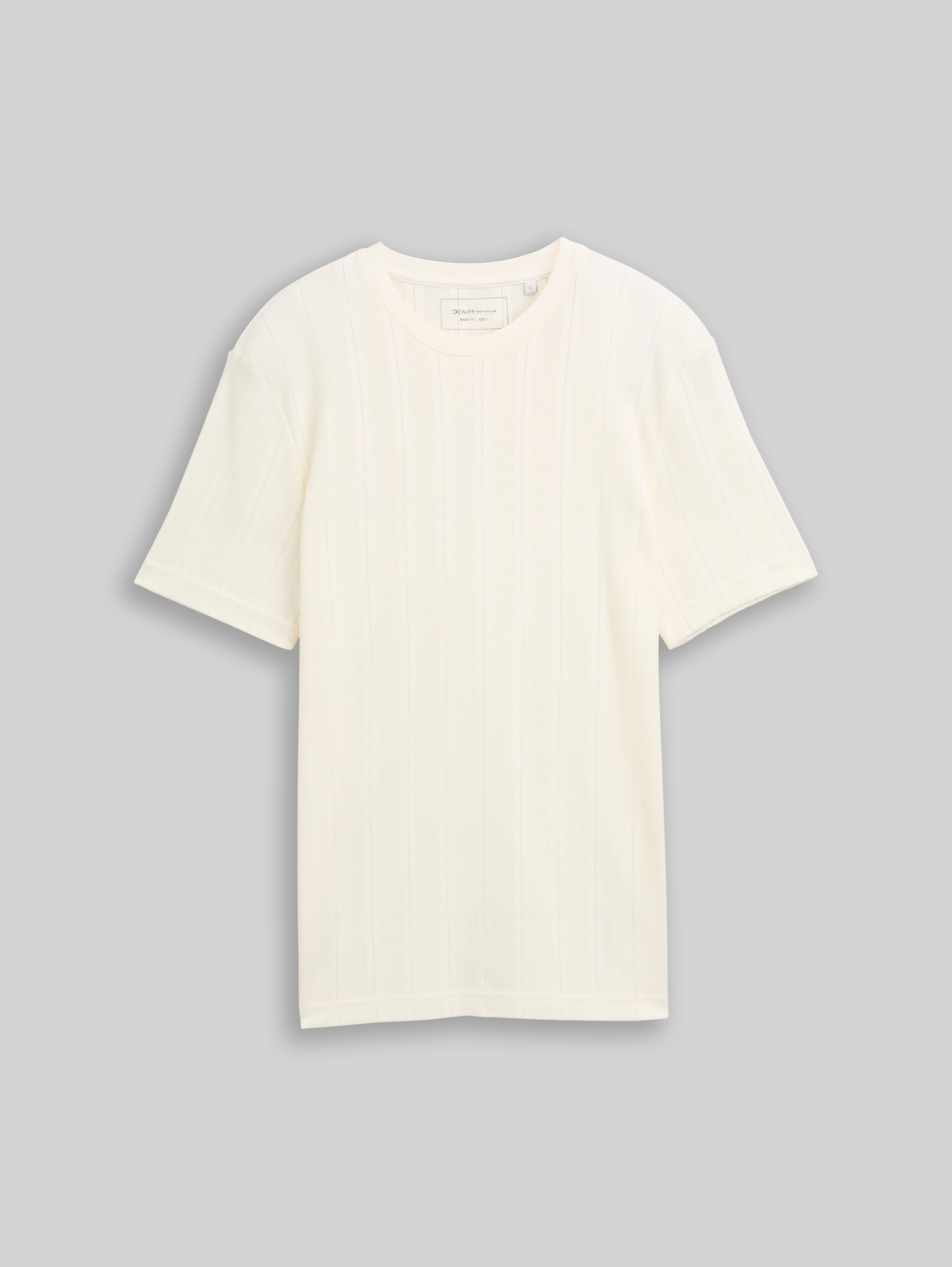 T-Shirt aus Baumwolle - Wool White - Vorder-Produkt-Ansicht