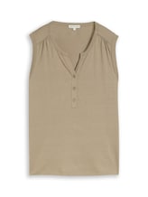Ausgewählt, Henley Top mit Raffungen von Tom Tailor, grün