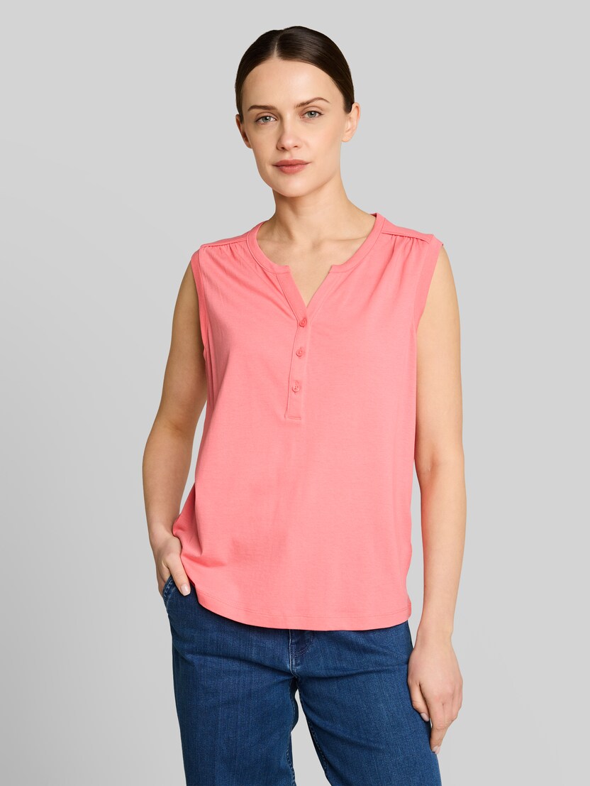 Henley Top mit Raffungen von Women, soft fuchsia pink
