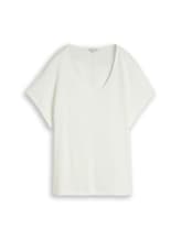 Geselecteerd, Loose fit T-shirt in materiaalmix door Tom Tailor, wit