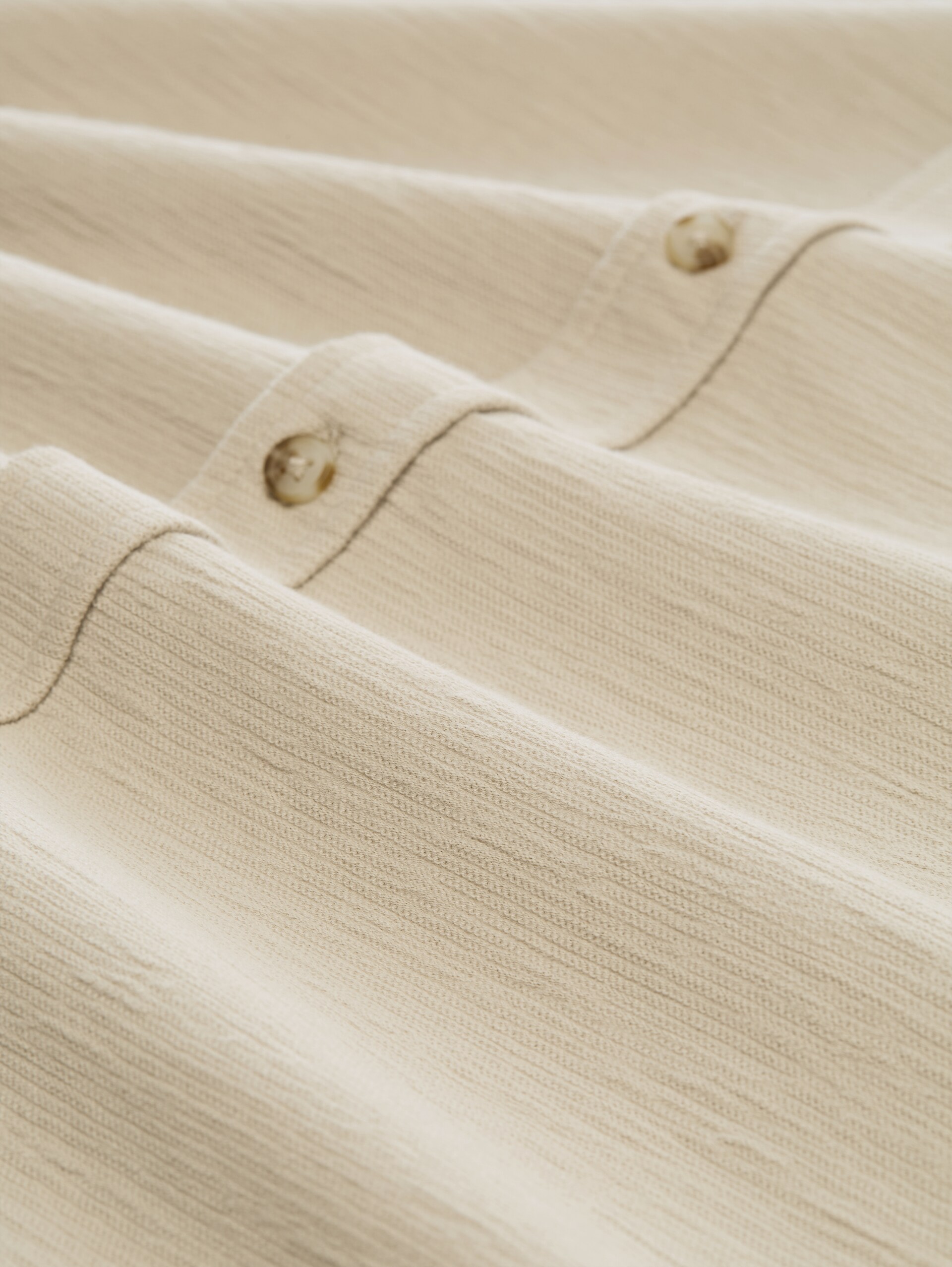 Regular Fit Hemd aus Jersey - Cashew Beige - Material-Ansicht