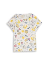 Geselecteerd, T-shirt met all-over print door Tom Tailor, wit