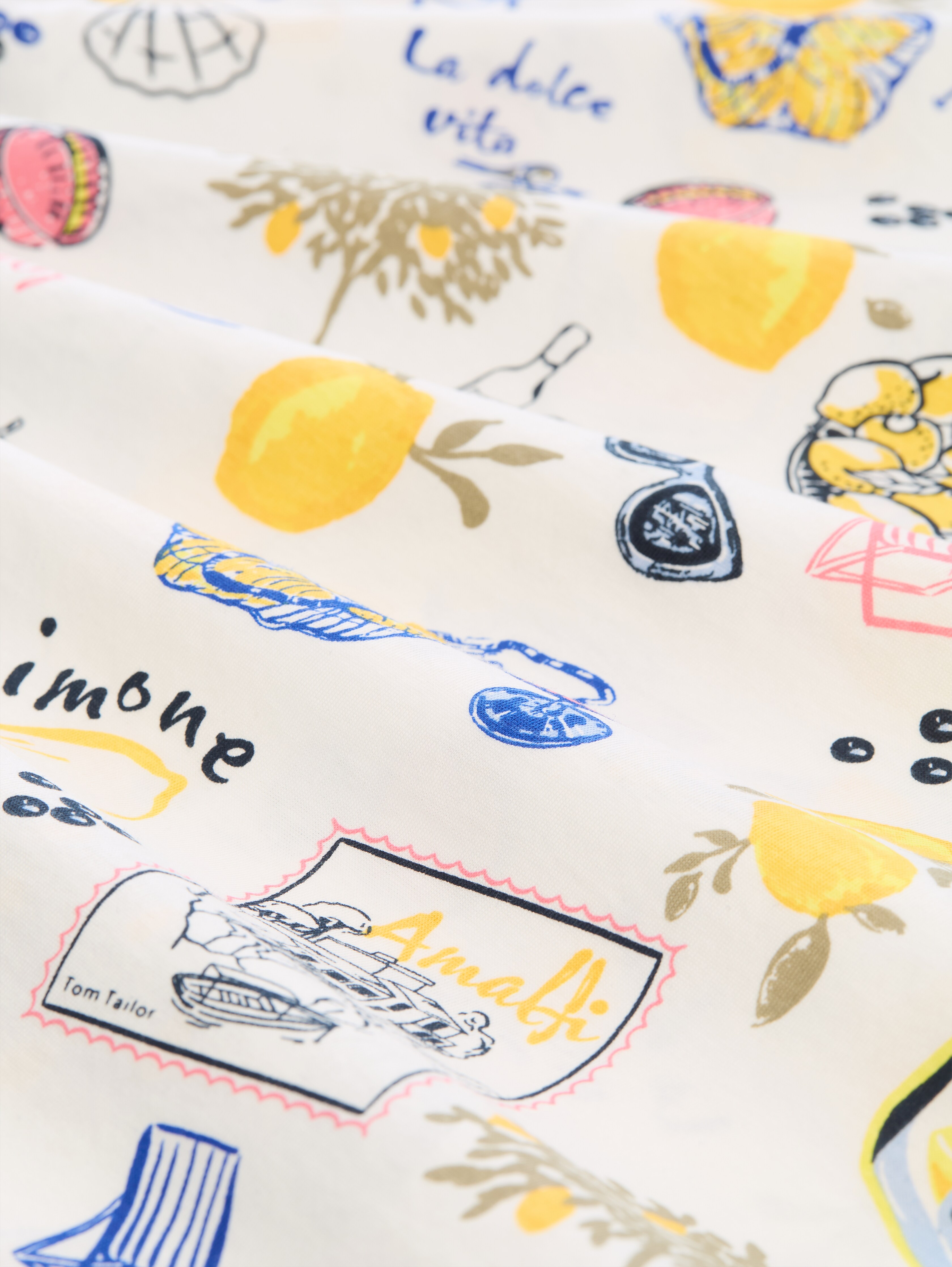 T-shirt with all-over print in white by Tom Tailor