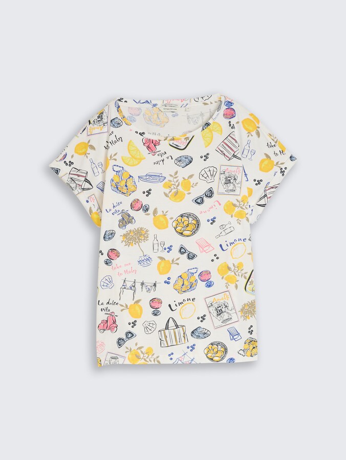 T-Shirt mit Allover-Print von Women, summerly lemon print