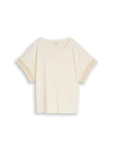 Ausgewählt, Loose Fit T-Shirt mit Crochet-Ärmeln von Tom Tailor, weiß