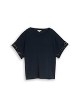 Nicht ausgewählt, Loose Fit T-Shirt mit Crochet-Ärmeln von Tom Tailor, blau
