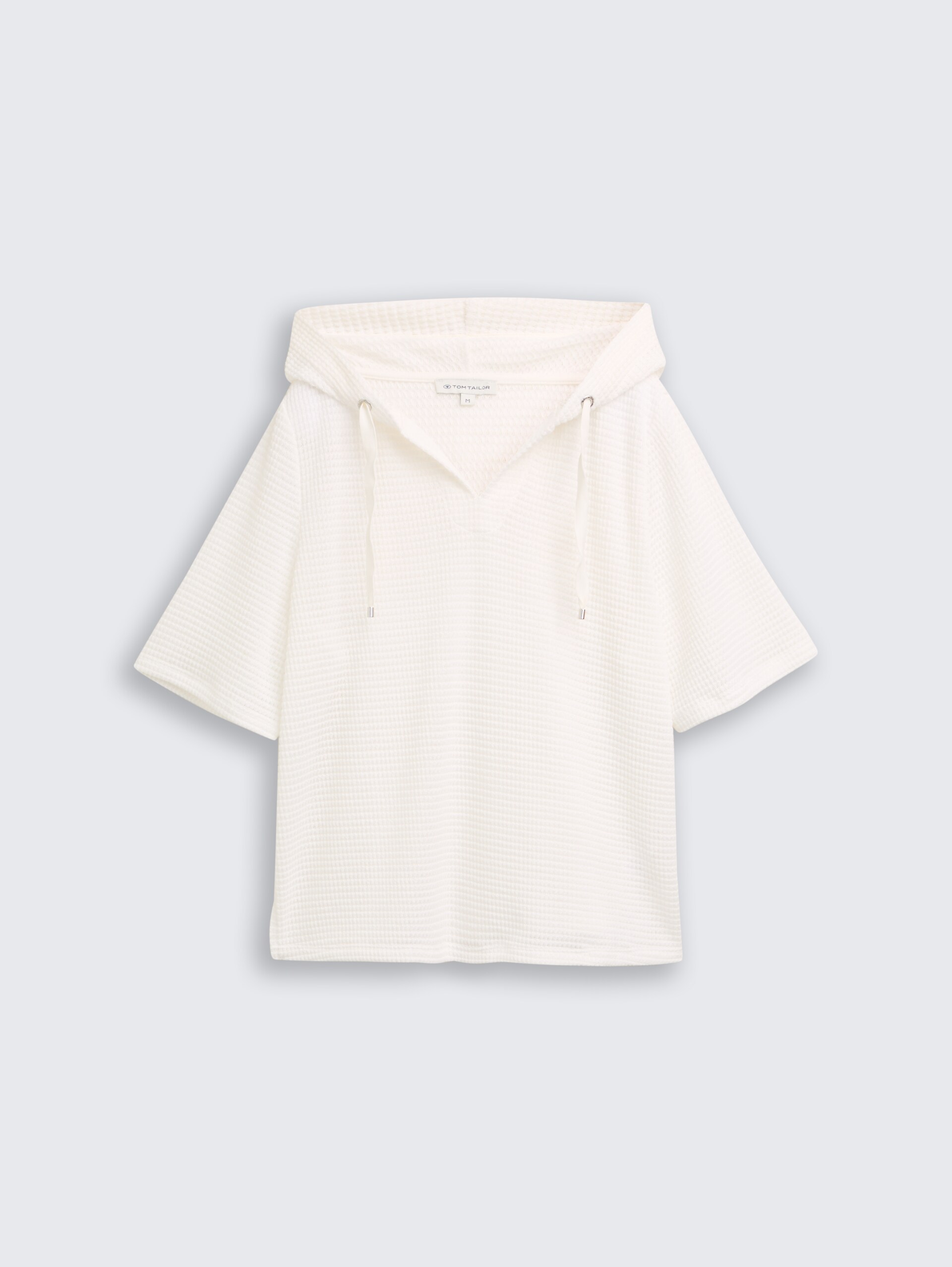 Loose fit jacquard hoodie - Whisper White - Product vooraanzicht