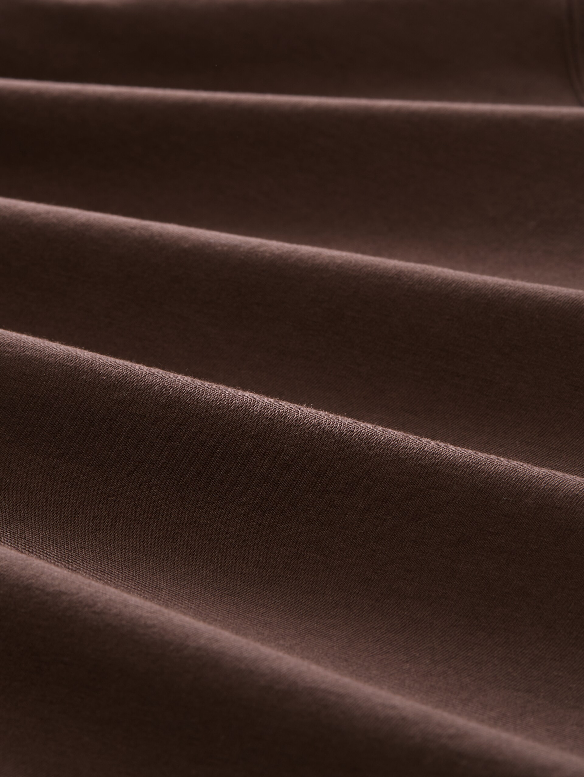 Basic T-shirt met lange mouwen en V-hals - java dark brown - Materiaalweergave
