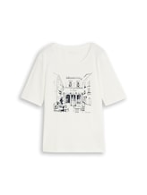 Nicht ausgewählt, Slim Fit T-Shirt mit Print von Tom Tailor, weiß