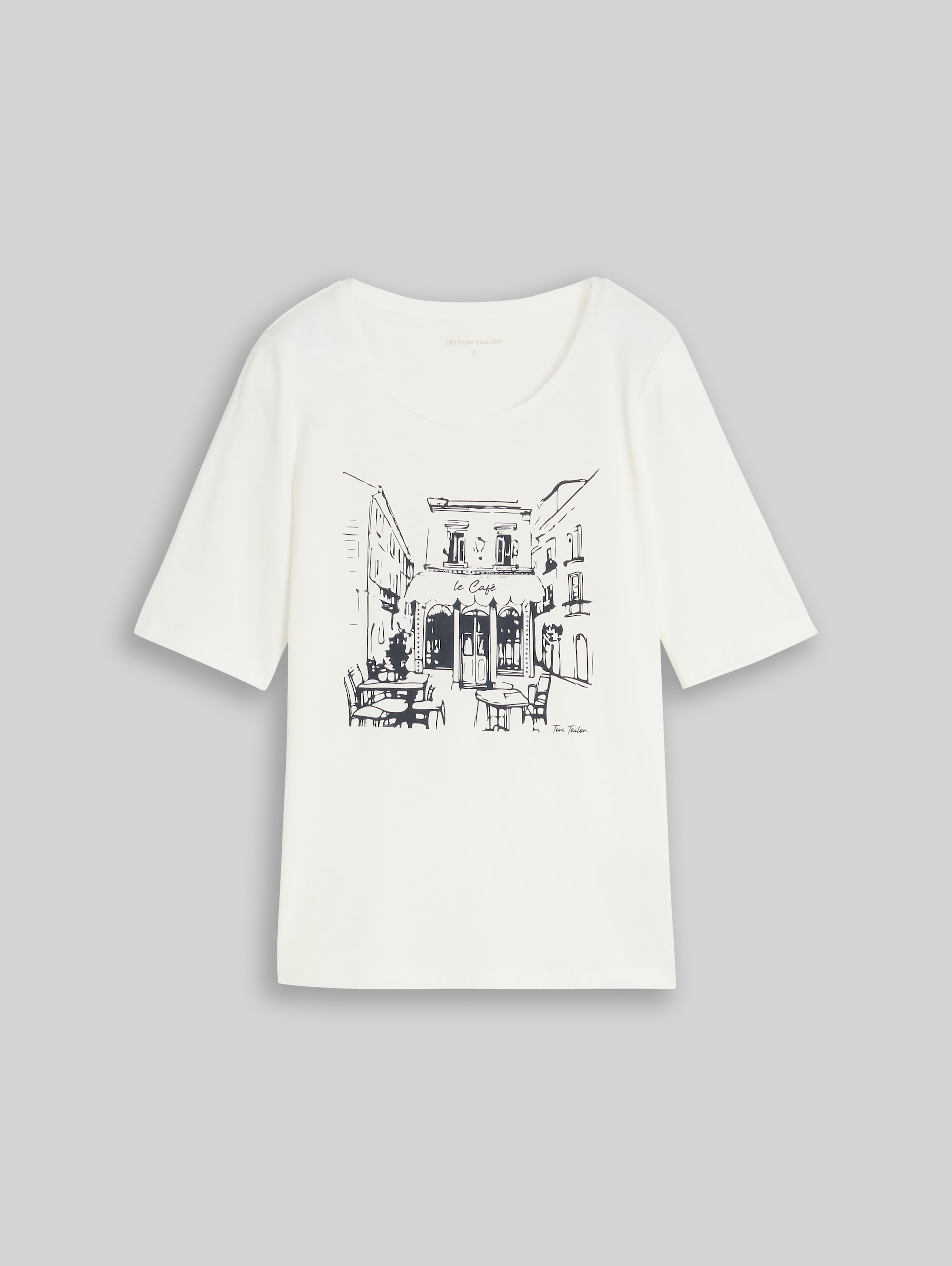 Slim Fit T-Shirt mit Print - Whisper White - Vorder-Produkt-Ansicht